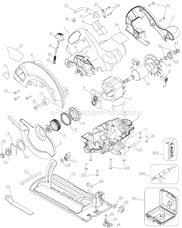 Page A Diagram and Parts List for FS1300CS Type 1 Black and Decker Circular Saw